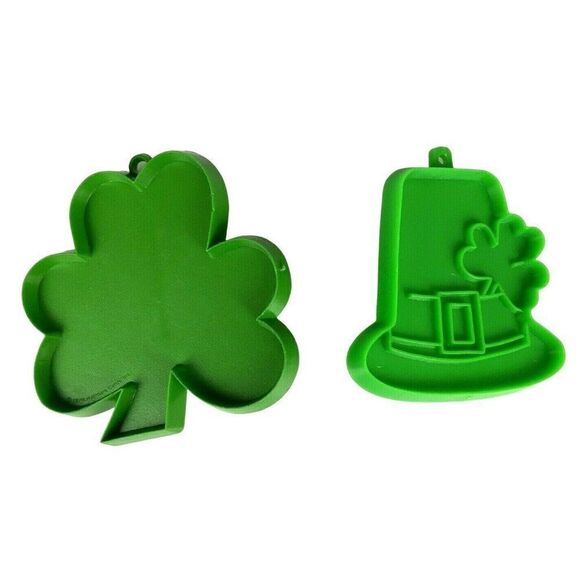 Saint Patrick’s Day Cookie Cutter Lot Plastic Shamrock Leprechaun Hat Hallmark - Picture 1 of 7